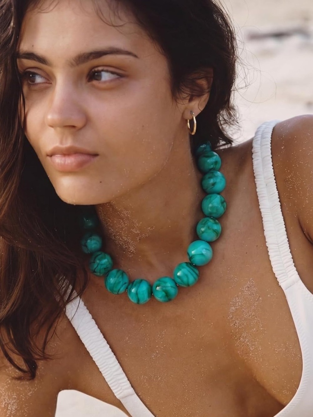 Turquoise Beaded Statement Necklace